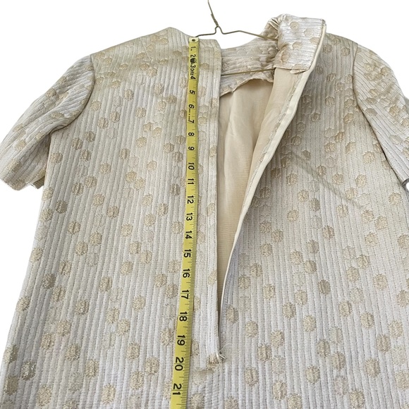 Ann Murray Vintage Dress Jacket Women 12 Golden Ivory Rhinestones Formal - Picture 13 of 13